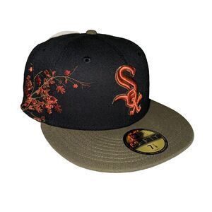 NEW ERA 59FIFTY Hat Cap Rustic Fall Chicago White Sox MLB 2023 Black Size 7-1/8